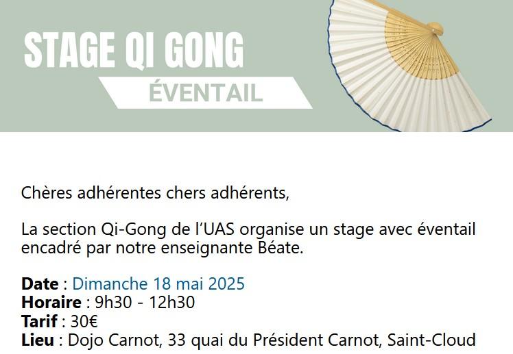 Stage d'éventail du Taiji (Taiji Shan)